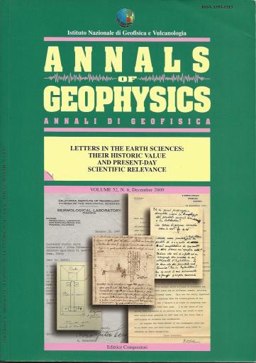 Ferrari G. (2009). Letters in the Earth Sciences: their historic value and present-day scientific relevance. Annals of Geophysics, vol. 52, p. 523-759, ISSN: 1593-5213